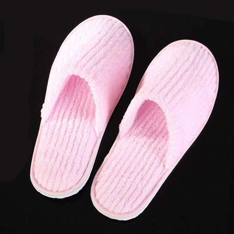 Koraal Fluwelen Hotel Reizen Spa Wegwerp Slippers Thuis Gast Slippers Witte Schoenen Kinderen Wegwerp Slippers