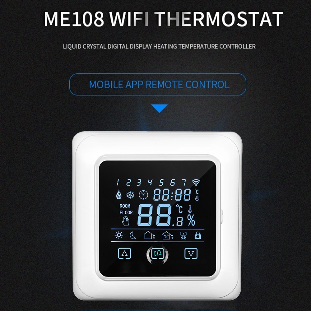 Trådlös programmerbar termostat med wifi elvärme med lcd pekskärm smart golvvärmepanna