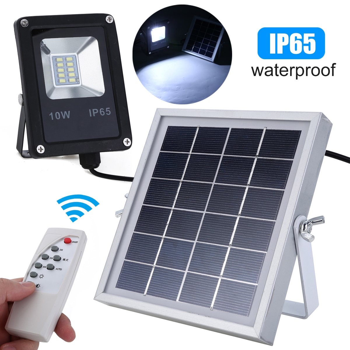 10W LED Waterdicht Solar Lamp Aangedreven Sensor Schijnwerpers Schijnwerper Tuin Outdoor Security Lamp Mayitr