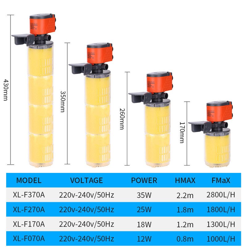 3 In 1 Aquarium Interne Filter Aquarium Filter Voor Aquarium Luchtpomp Zuurstof Verhogen Aquarium Filter Aquarium pomp