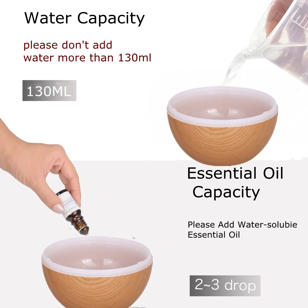 Electric Humidifier Essential Aroma Oil Diffuser Ultrasonic Wood Grain USB Mini Mist Maker LED Light Aromatherap for Home