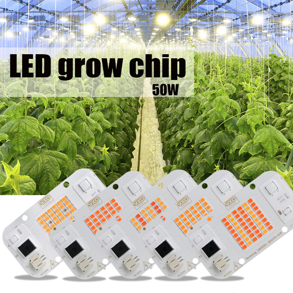1 Uds. Sam-sung lm283b rojo 660nm Led Chip de luz de cultivo DOB AC COB módulo 50W cuentas de lámpara sin necesidad de controlador para plantas de interior