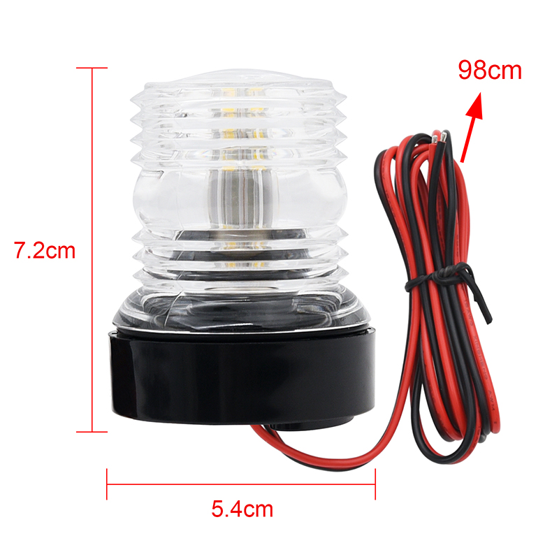 Fold Down 360 Degree LED Boat Navigation Light for Yacht Marine Anchor Light 12~24 V Sailing Signal Light Boat Accessories: Silver