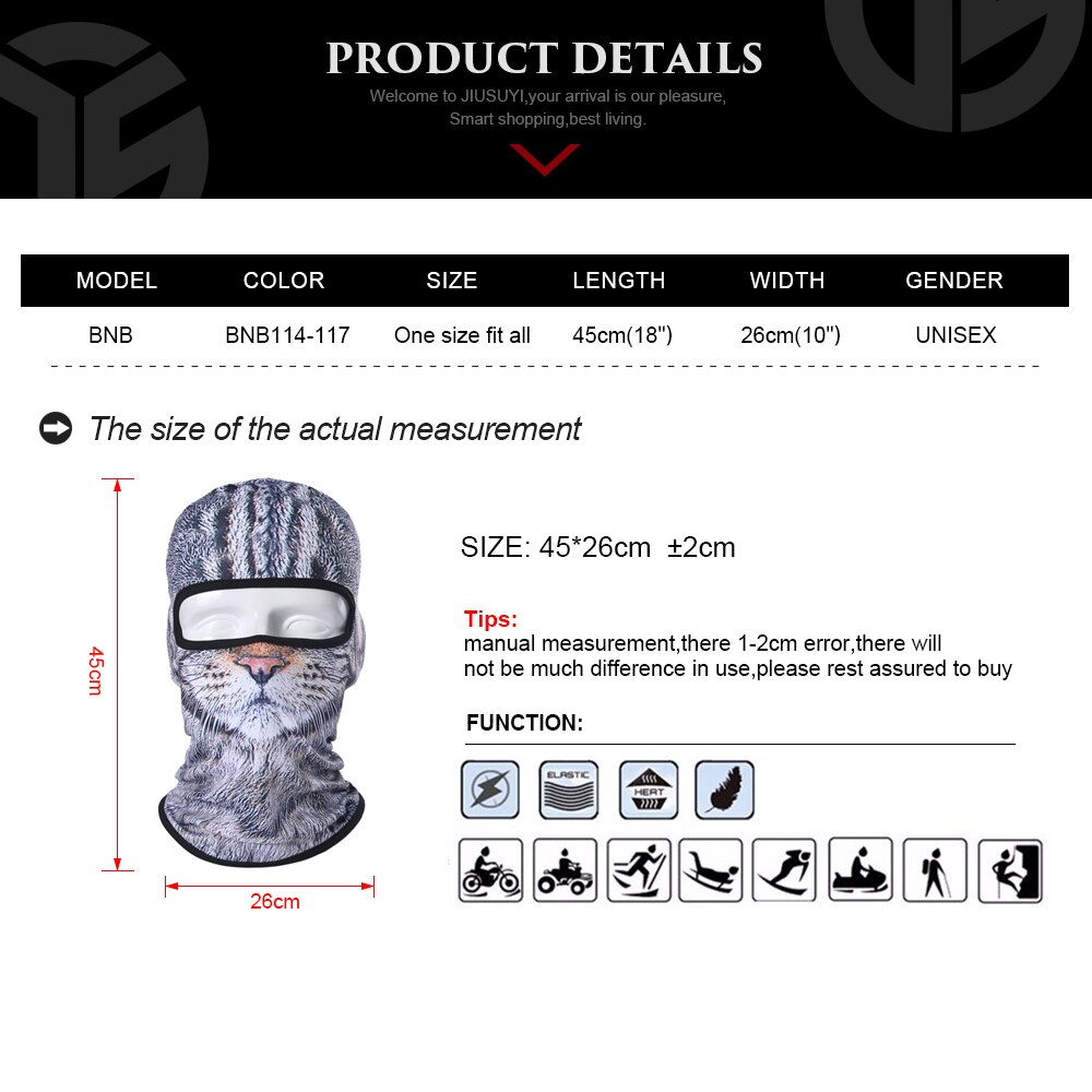 Women Men 3D Cat Dog Cute Animal Balaclava Windproof Skullies Beanie Helmet Liner Winter Warm Hat Full Face Cap Chapeu Masculino