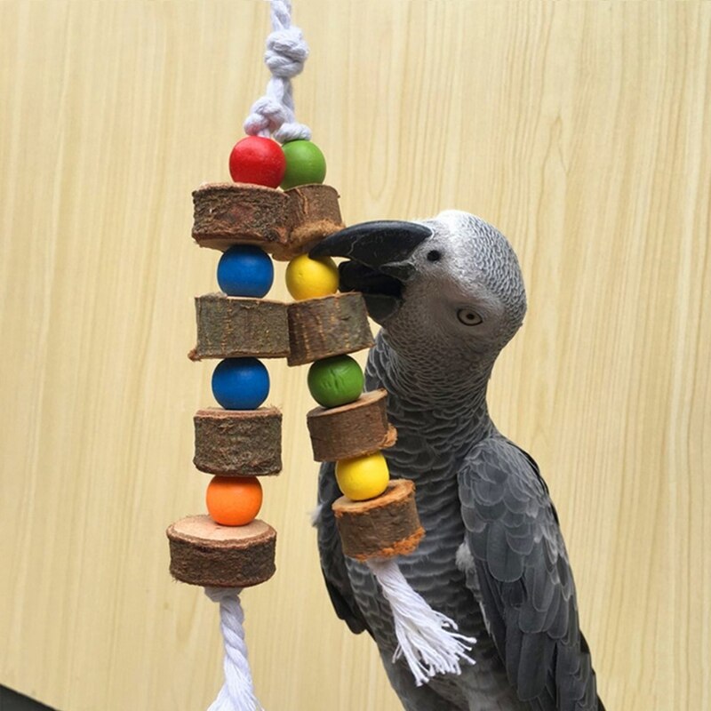 Puiset linnut papukaija värikkäät lelut - purupurenta roikkuva häkki - pallot kaksi köyttä, sopiva pieni undulaati rakaslintu kakku mynah lintu