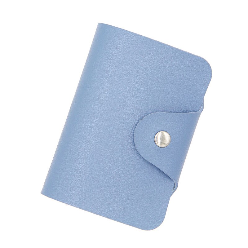 Vrouwen Portemonnee Eenvoudige Casual Pu Card Beetje Meer Kaarthouder Snap Sluiting Visitekaartje Kaarthouder Portemonnee credit Bag: K02 Blue