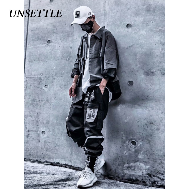 Pantalones de Hip Hop para hombre y mujer de unseat Japan , pantalones harén con múltiples bolsillos, ropa de calle informal para hombre, pantalones Cargo