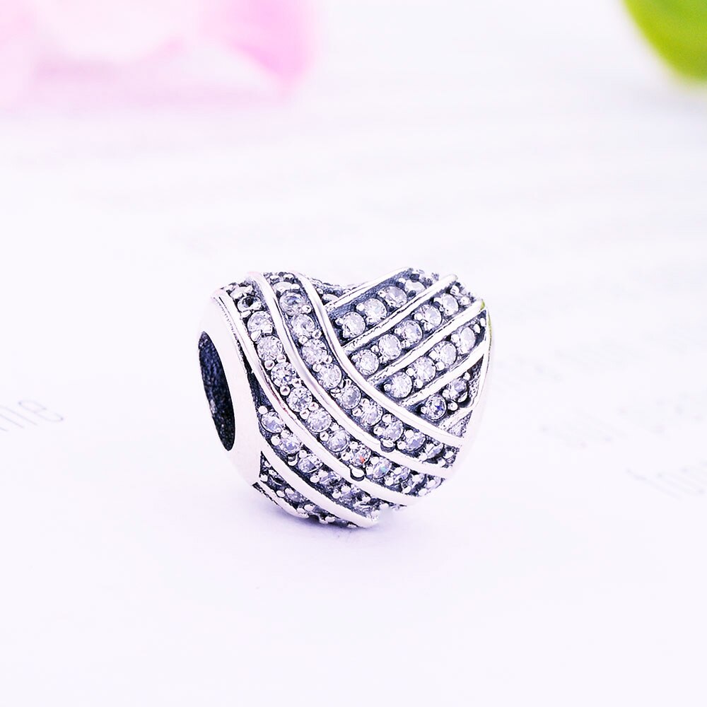 2018 beliebte europäische liebeslinien-Charme-perlen, passend für Original europäische Charme-armbänder, aus reinem sterlingsilber, 925 herzperlen, diy-schmuck