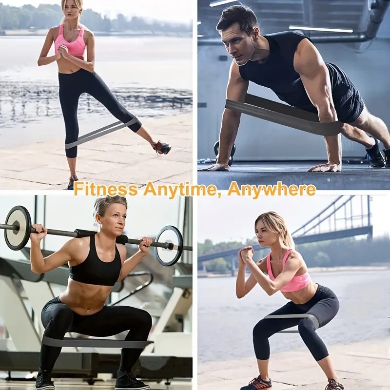 5- different resistance levels, pilates, sports, rubber fitness mini bands, exercise, fitness extender, workout, crossfit equipment