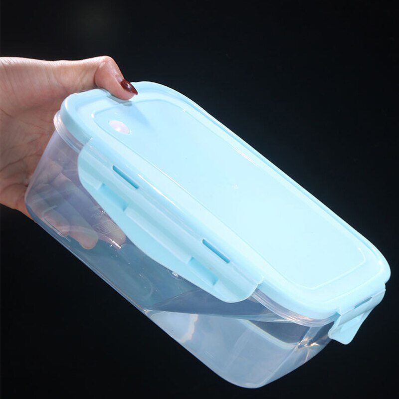 3Pcs Rectangle/Square Plastic Storage Container Set Lunch Box Food Storage Boxes Kitchen Accessories Organizer for Picnic