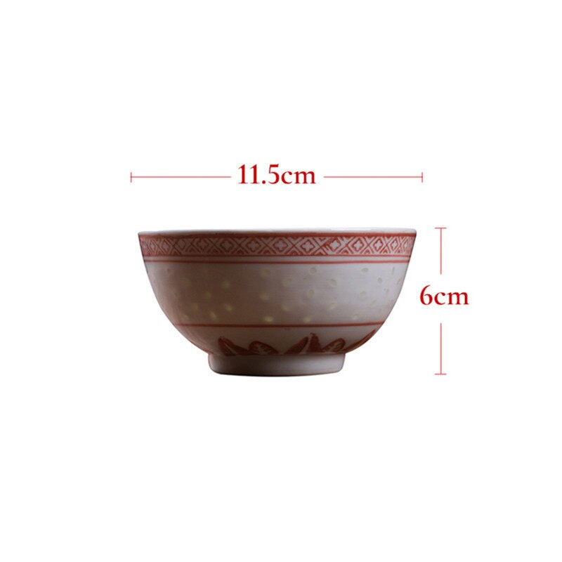 6.5inch Jingdezhen Ceramic Retro Red Dinner Plate Porcelain Dragon Dessert Plate Steak Fruit Dish Tea Cup Bowl Kitchen Tableware: 4.5 inch bowl
