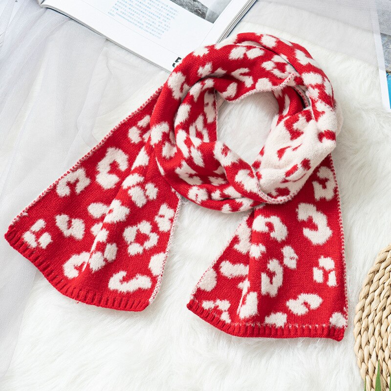 Kids Jongens Meisjes Winter Warm Breien Sjaal Hoed Handschoen Kinderen Baby Sjaals Effen Kleur Geel Rood Gebreide Caps: C(1pc scarf)