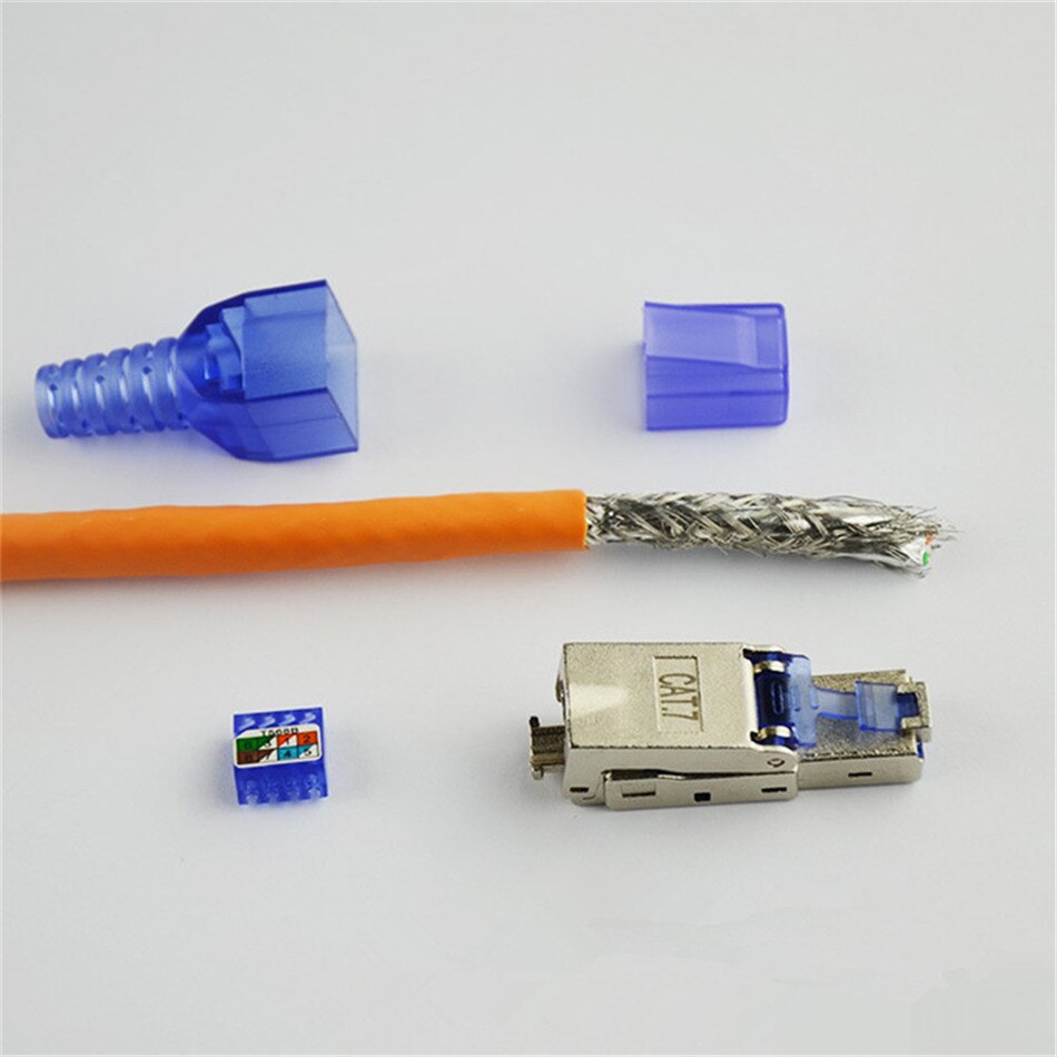RJ45 Stecker Katze7 Geschirmt 10Gbps Toolless Crimpen Internet Stecker Ethernet Kabel Katze 7 Computer Netzwerk lan Kabel rj 45 Adapter