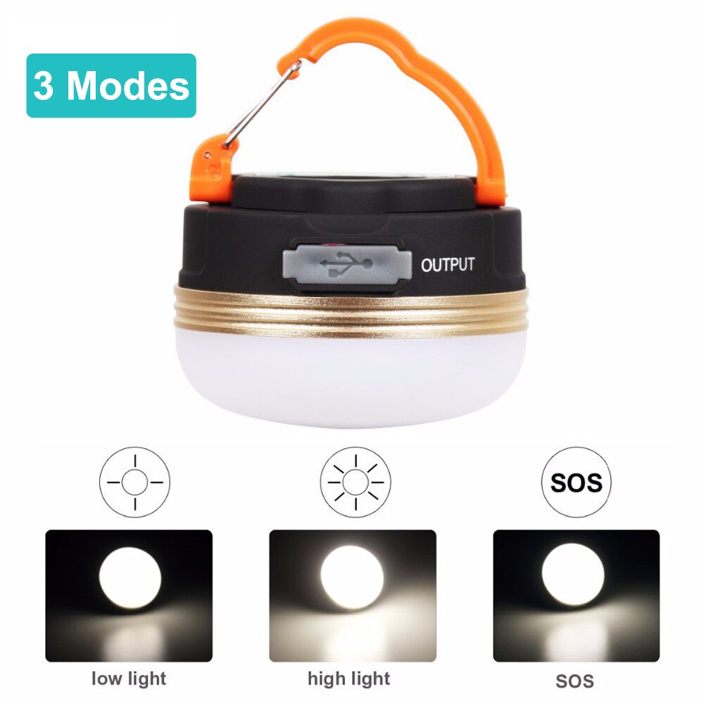 Mini Portable Camping Lights 3W LED Camping Lantern Tents lamp Outdoor Hiking Night Hanging lamp USB Rechargeable
