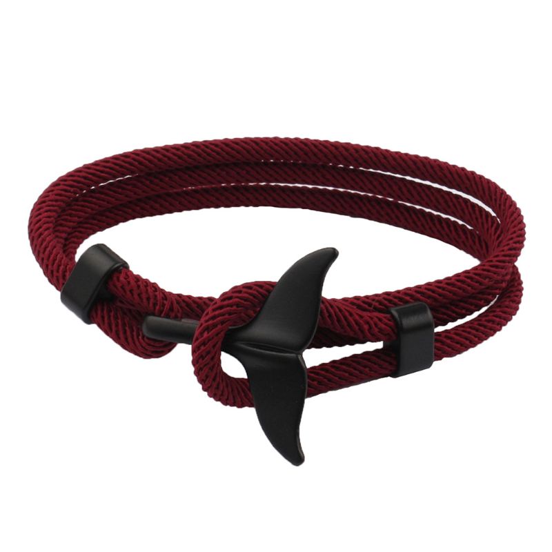 Sommar handgjorda val svans viking rep armband strand surfing armband smycken: Wr