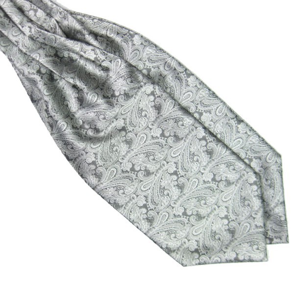 Cravate chaude Ascot cravate hommes cravate Satin auto cravate pour mariage: Argent