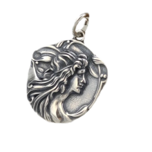 Bocai 2022 echte reine  s990 silber schmuck persönlichkeit schönes mädchen runde karte retro thai matt schlichte frau anhänger