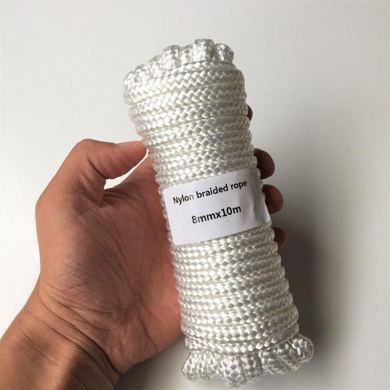 Corde en polypropylène tressée blanche, 8mm x 10m, corde pour bateau, pour vêtements de Camping, voile