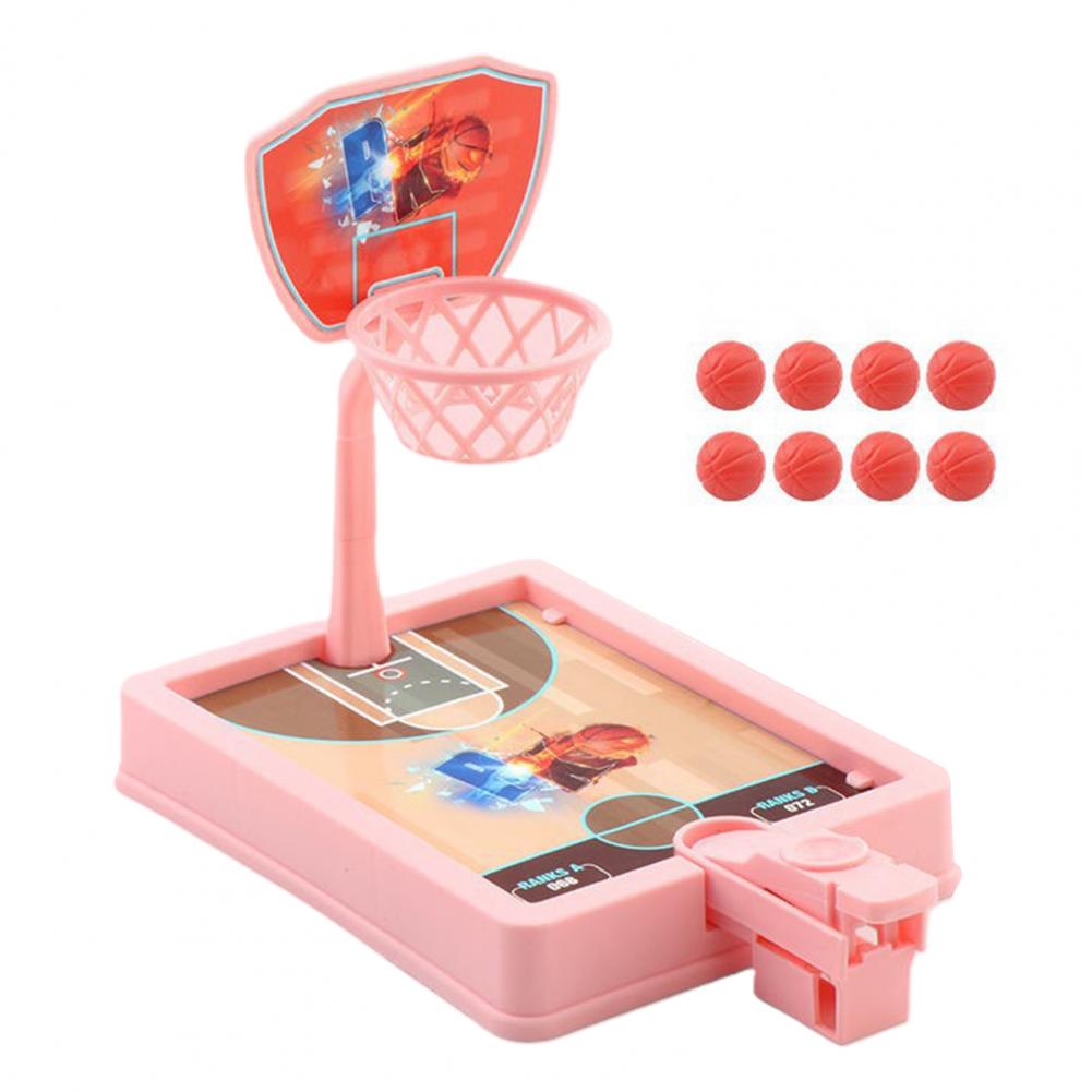 Mini Basketball Spielzeug Hohe Simulation Familie Interaktive Einstellbare Frühen Lernen Desktop-Basketball-Spiel für Kinder: Rosa