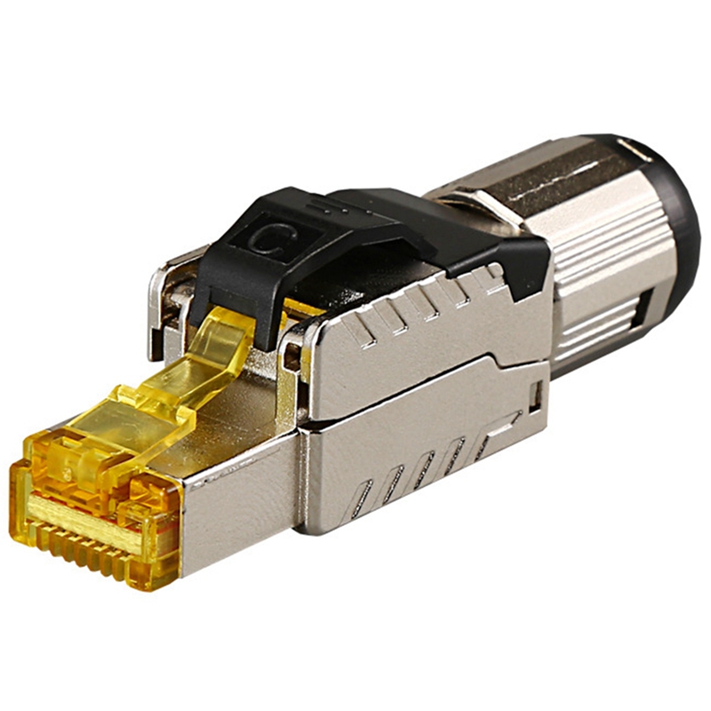 Katze8 RJ45 Stecker Stecker Ohne Crimpen Werkzeug Katze8 40Gbps Zink-legierung Geschirmt Netzwerk Kabel Stecker RJ45 Schnittstelle