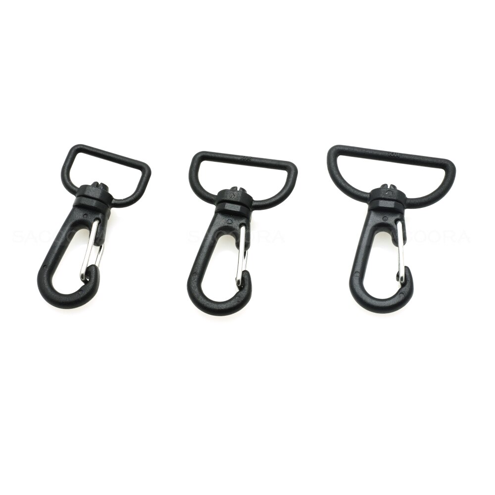 10pcs Plastic Swivel Snap Hook For Weave Paracord Lanyard Buckles Backpack Straps Webbing 15mm 20mm 25mm Black