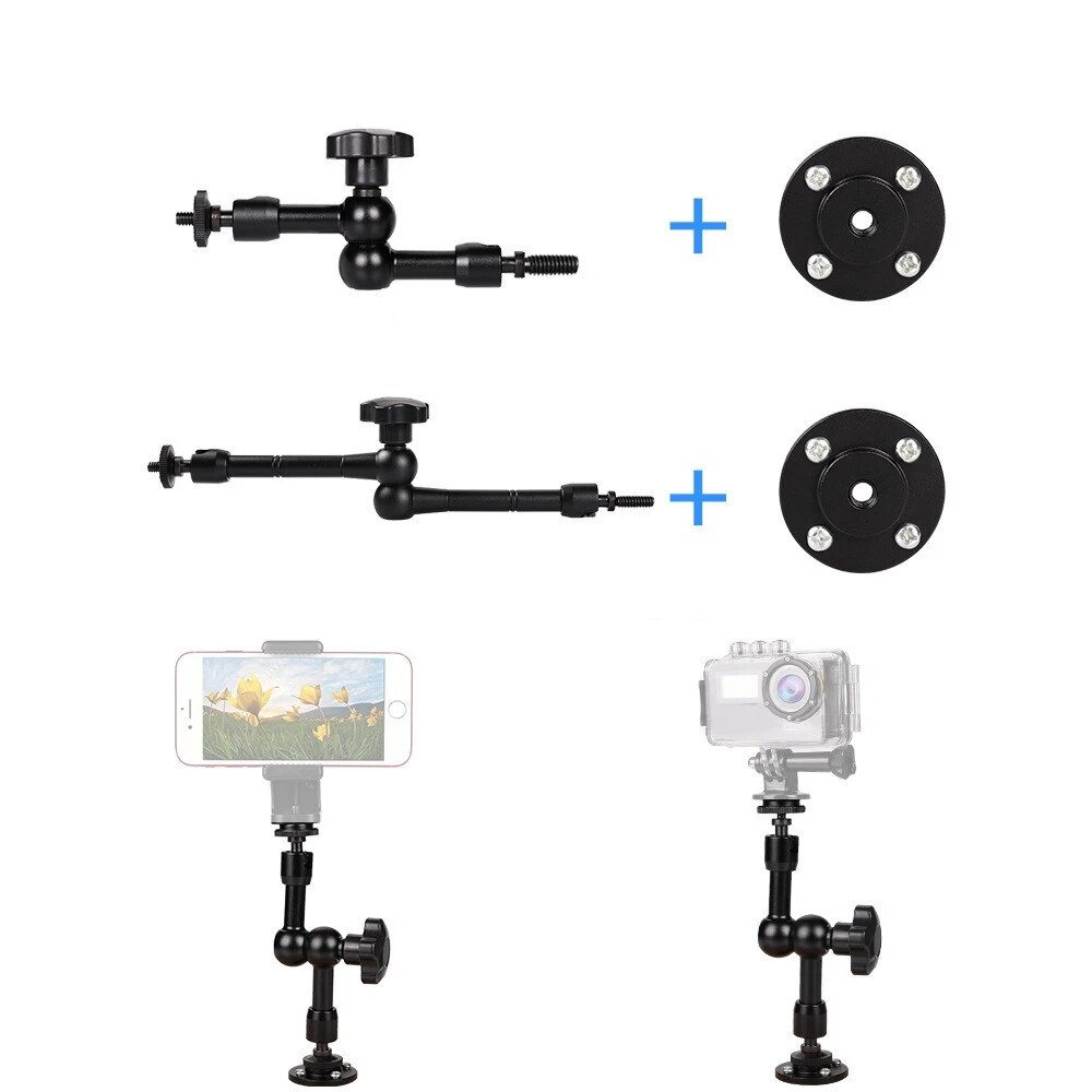 Articulating Friction Magic Arm Wall Holder Clamp Mount for Connecting Camera and Monitor LED Light Flash Microphone Camera