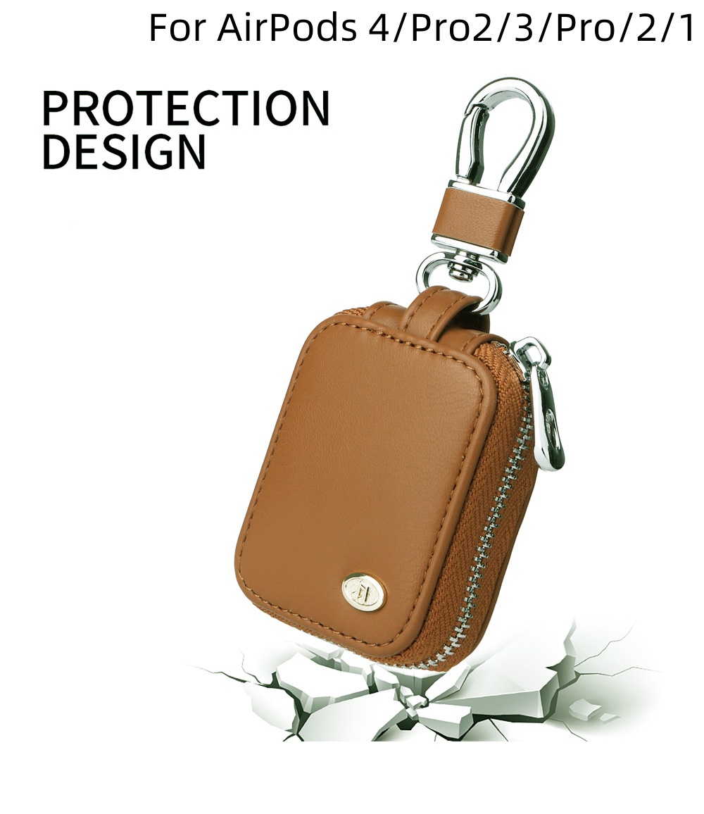 Juste antichoc en cuir PU pour Airpods 4, étui Airpods 2024, poudres de transport, sac universel, sauna, rangement pour téléphone