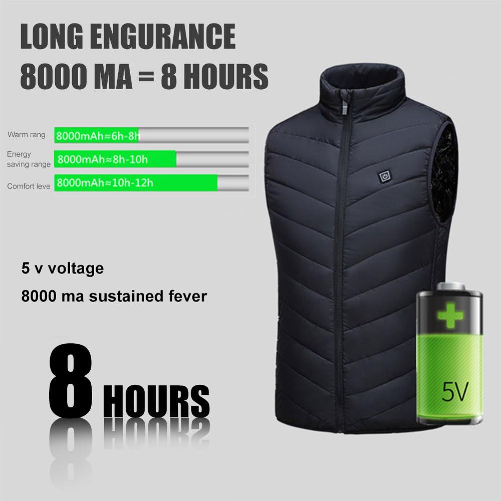 Verwarming Vest Wwashable Usb Opladen Verwarming Warm Vest Drie-Speed Control Temperatuur Maximale 45 ° C Golf S ~ 4xl Zonder Batterij