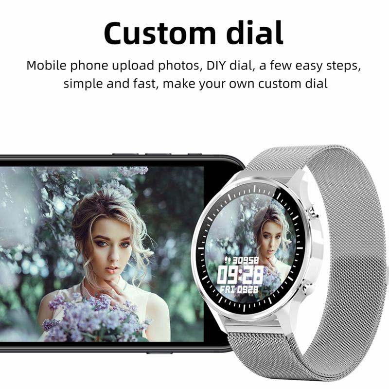 G21 Smart Watch Women DIY Watch Faces IP68 Waterproof Clock Fitness Tracker Heart Rate Monitor 1.28 inch Full Touch Round Screen