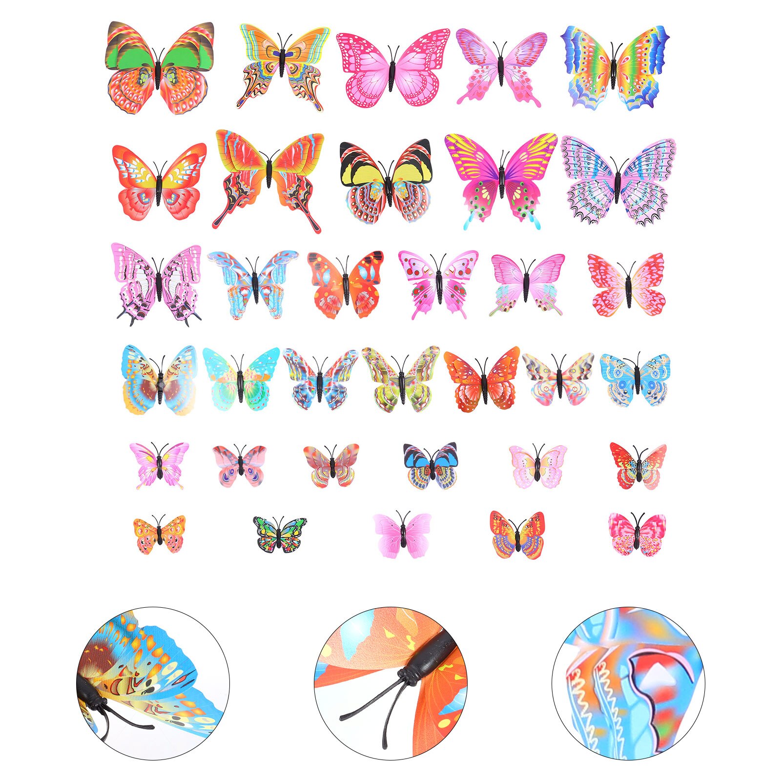 36pcs Double Layer 3D Butterflies Stickers Bridal Shop Living Room Stylish Butterfly Decor