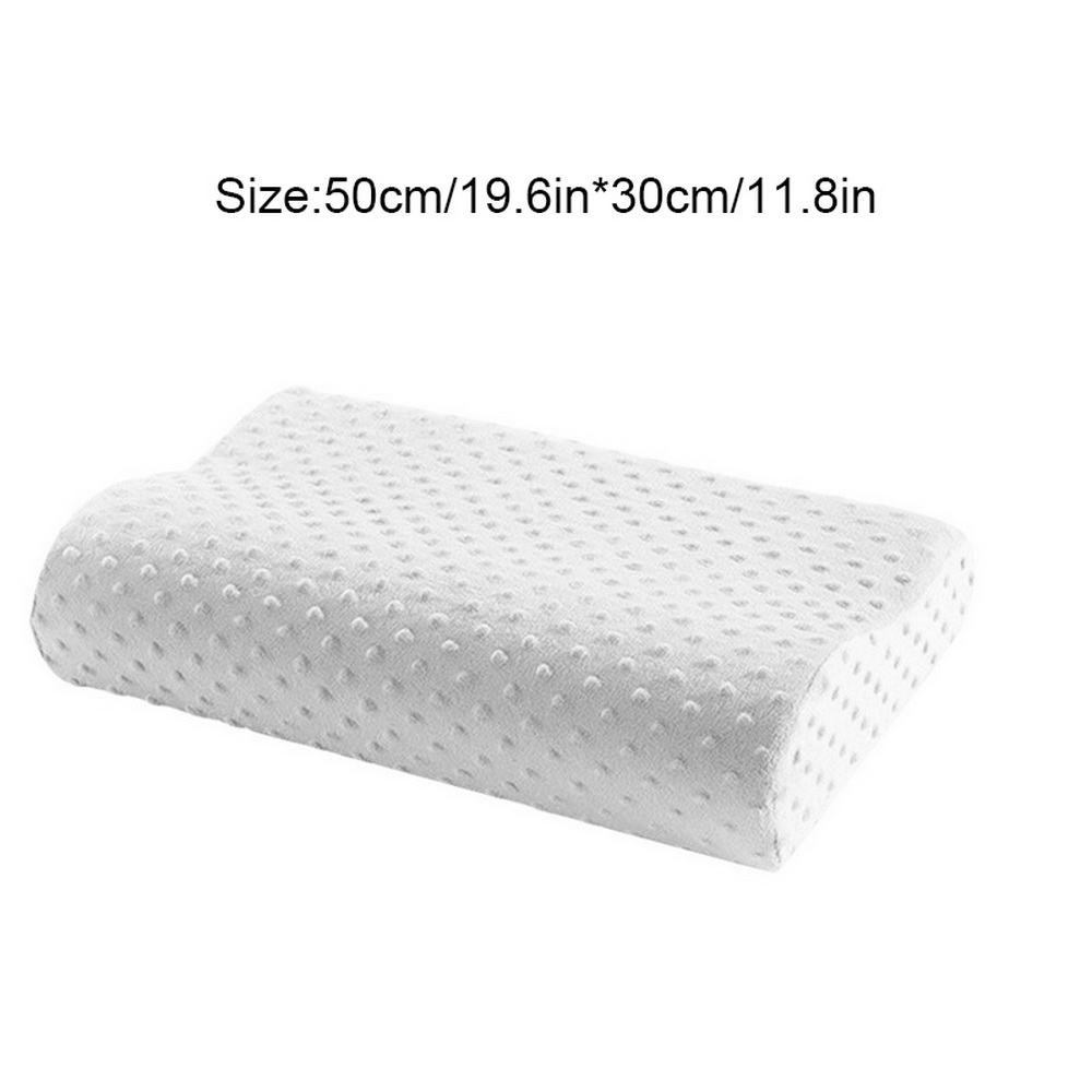 Volwassenen Hals Beschermen Memory Foam Kussen Met Effen Fluwelen Kussensloop Voor Slaapkamer Cervicale Gezondheidszorg Verbeteren Zacht Slapen: 50x30cm white