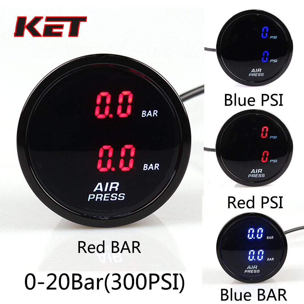 Dual Air Pressure Gauge 20BAR 290PSI air suspension Air ride gauge with 2pieces 1/8NPT electrical sensors