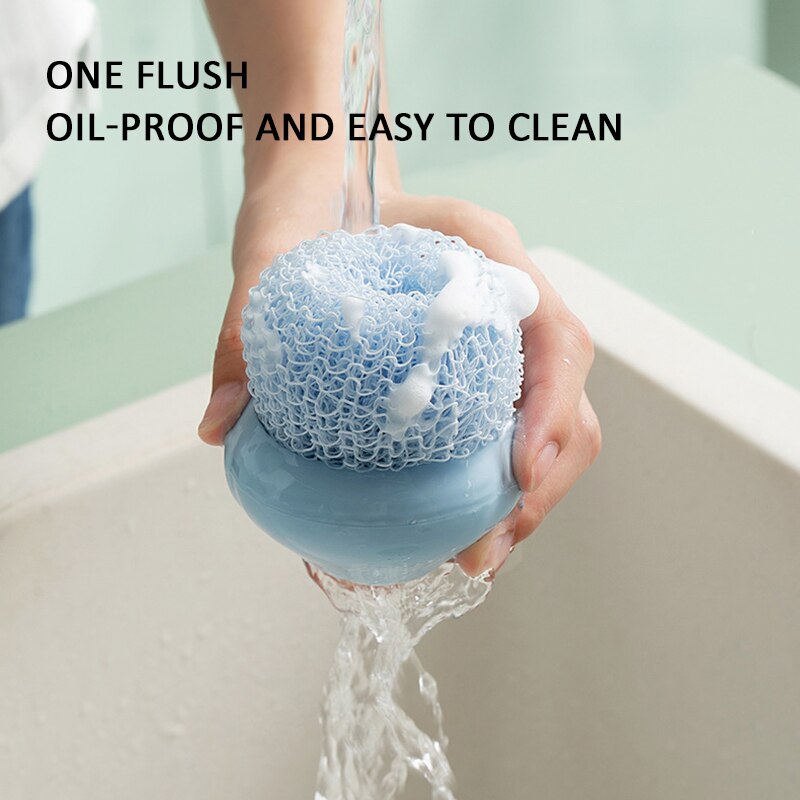 Boule de nettoyage en nuage, boule de fil de Nylon détachable, brosse de décontamination de la vaisselle de cuisine, boule de nettoyage Durable multicolore
