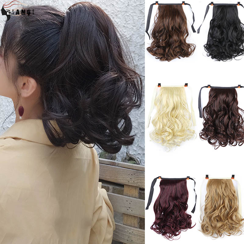 Clip de cola natural de pelo corto rizado DIANQI en extensiones de cabello de cola de caballo sintéticas resistentes al calor para mujeres