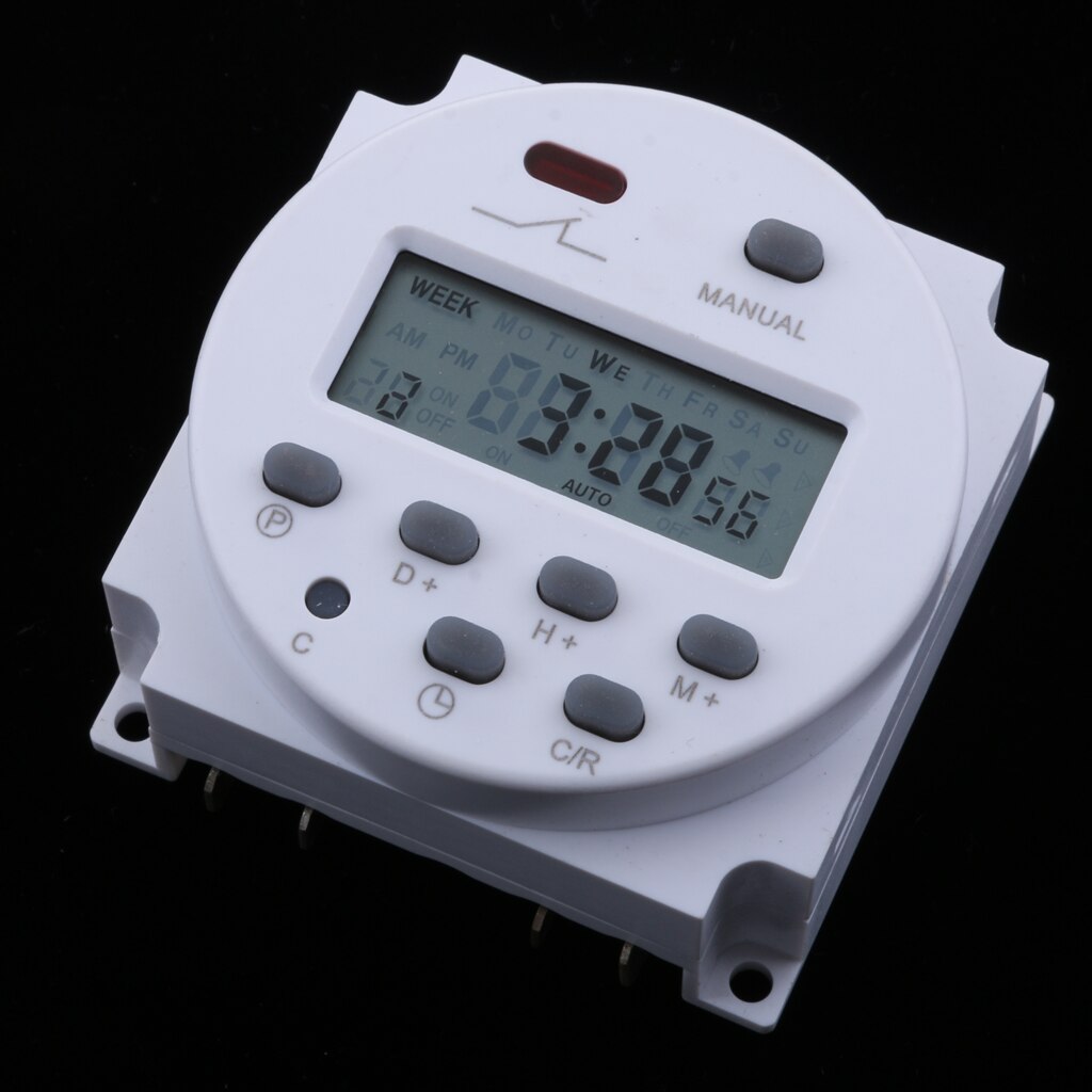 DC 12V Digital LCD Power temporizador programable interruptor de tiempo relé 16A amperios, corrección de error del temporizador automático