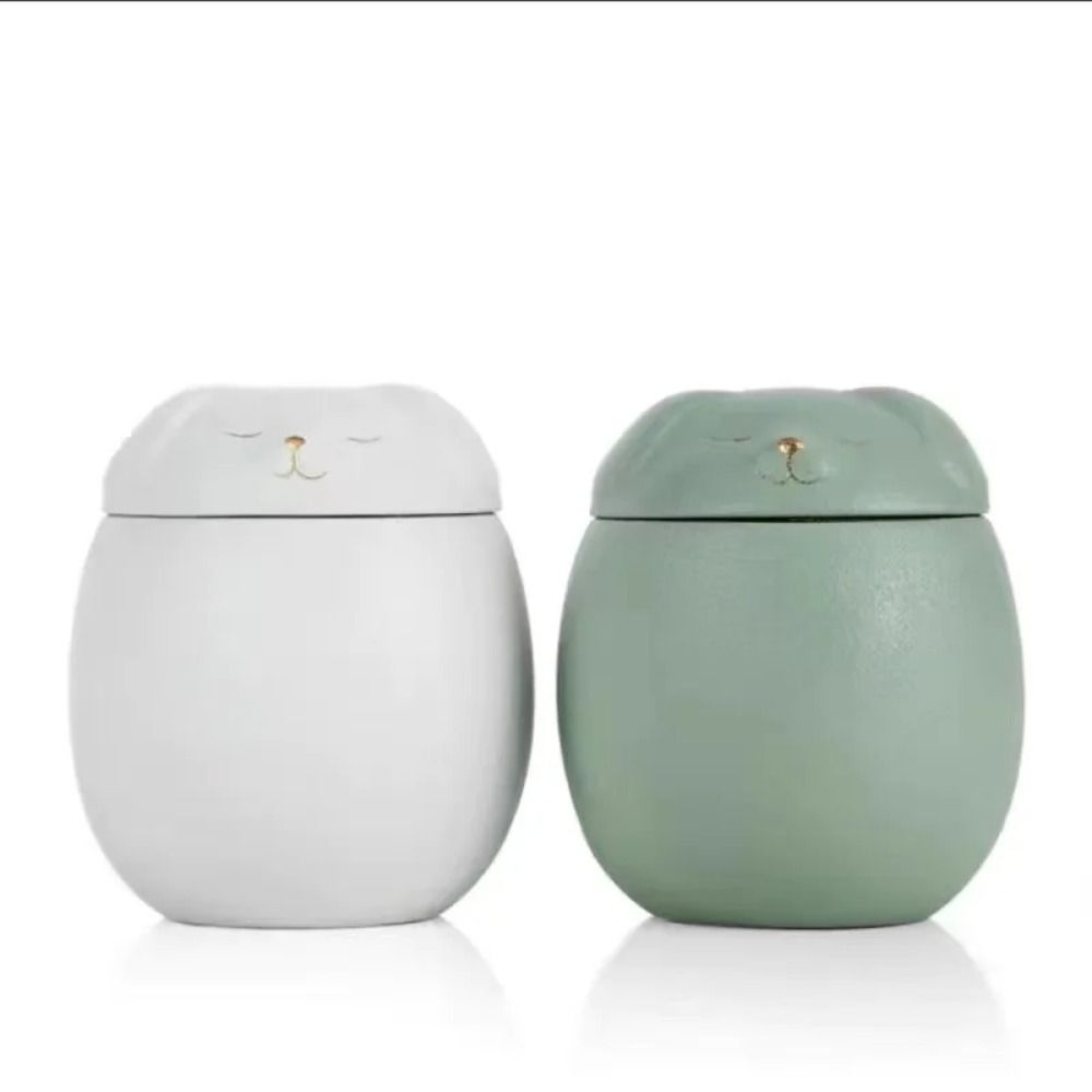 Ceramic Funeral Urn for Pets 200ml Dog/Cat Shape Ashes Storage Box Memorials with Lid Dog Cat Cremation Urns Dog Supplies
