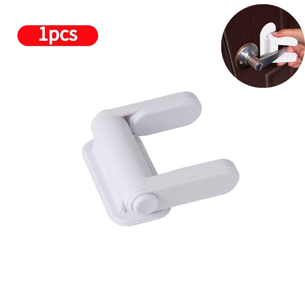 Universal Door Lever Lock Child Baby Safety Lock Rotation Proof Door Adhesive Security Latch Multi-functional: MULTI