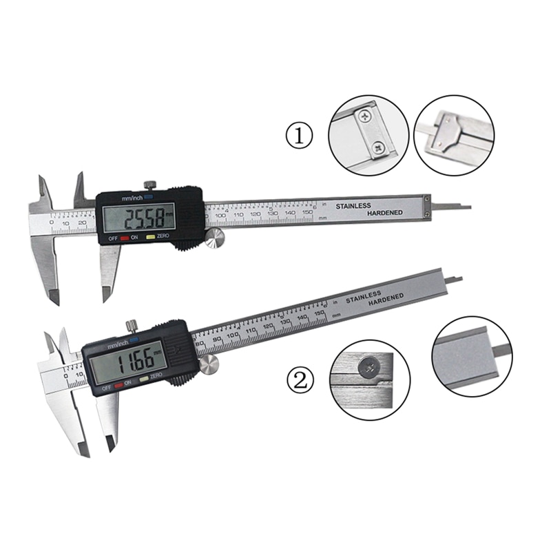 Digital Vernier Caliper 6 Inch 150mm Stainless Steel Electronic Caliper Micrometer Depth Measuring Tools