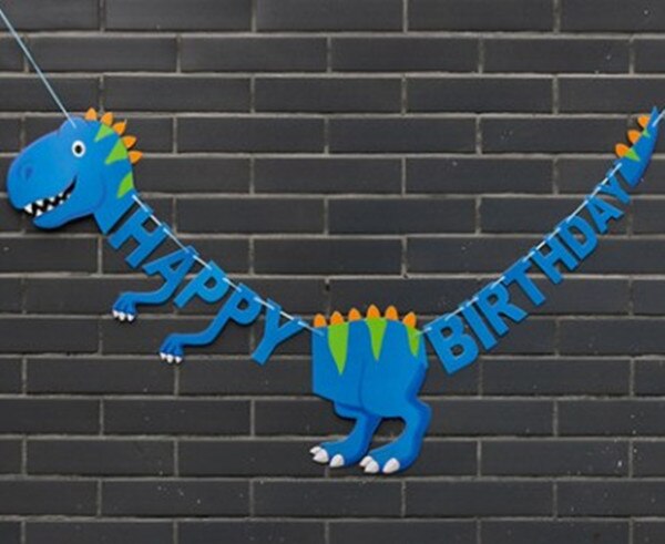 Cute Happy Birthday Banner Animal Dinosaur Giraffe Cow Pig Banner Garland Balloon for Boy Girls Kids Birthday Party Decoration: NO.18