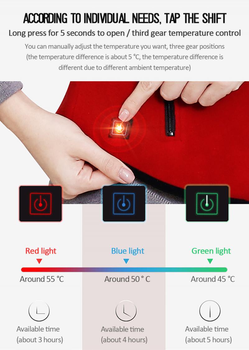 Veste chauffante USB en fibre de carbone, manteau électrique, coussin chauffant, vêtements de randonnée en graphène, unisexe, hiver