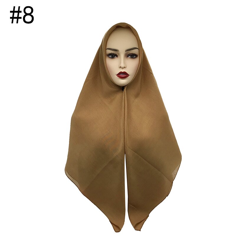 Islamique hijab carré musulman foulard malaisie tudung bawal bandana femmes silencieux hijab châles dame solide écharpe: 8