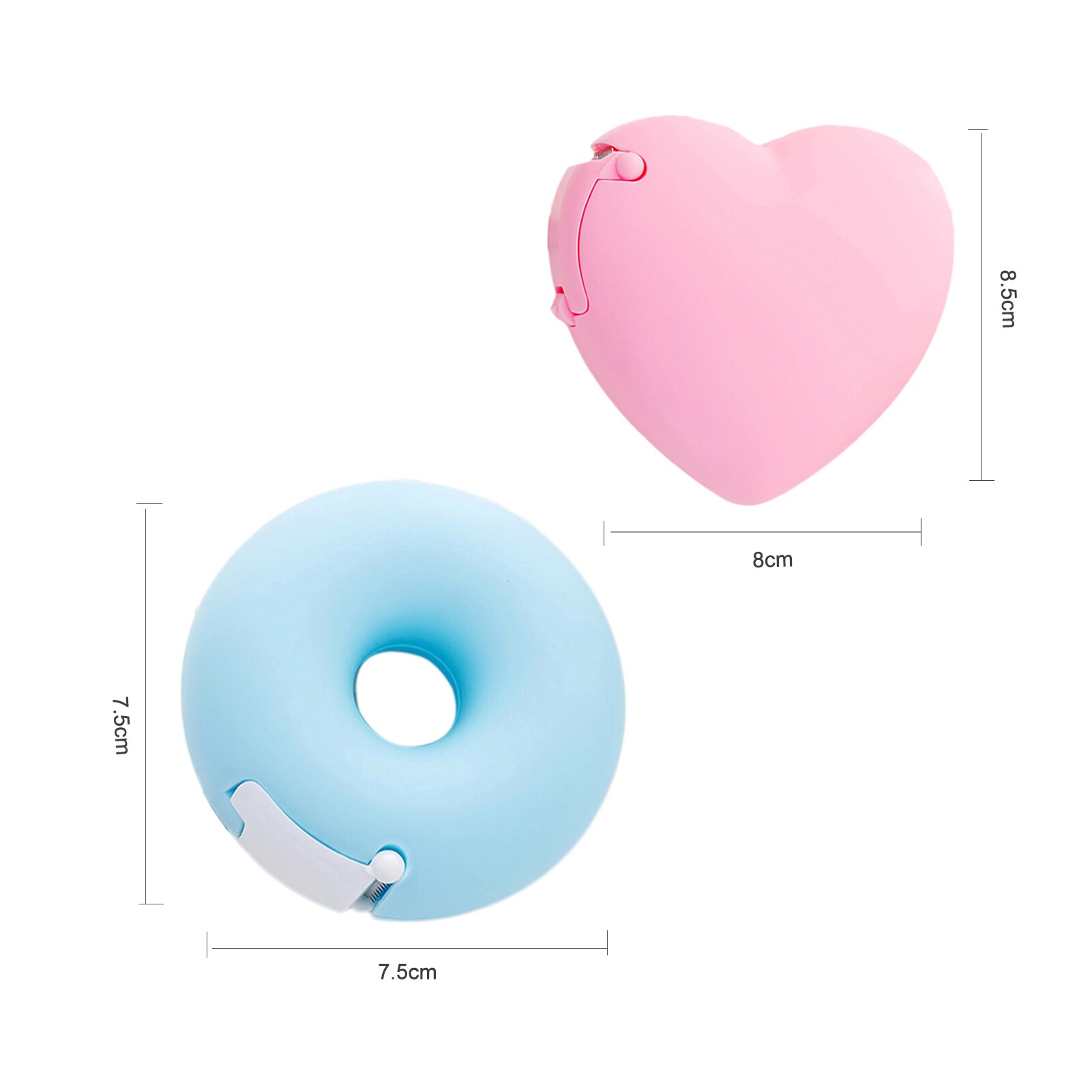 Cute Masking Tape Cutter Candy Color Pink Blue Heart Styling Washi Cutter Office Cute Clear Tapes Dispenser Washi Holders