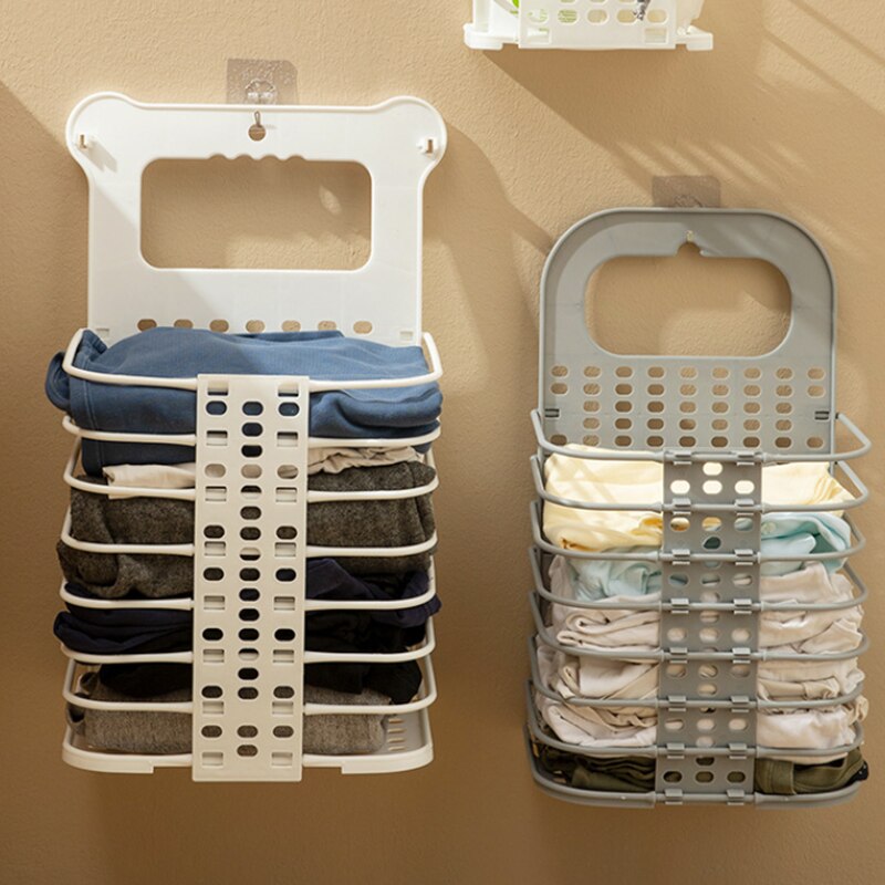 Cesta plegable para colgar la ropa sucia, estante para colgar en la pared, cesta de lavandería, barril de almacenamiento de ropa interior, novedad