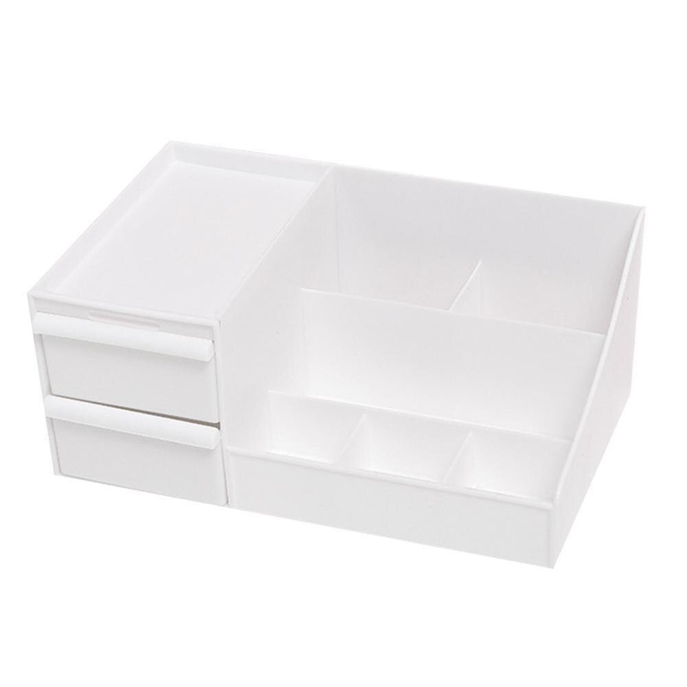 Multi Function DIY School Desk Pen Pencils Drawer Case Storage Box Table Simple Pencil Shelf Holder Office Stationery Supplies: white