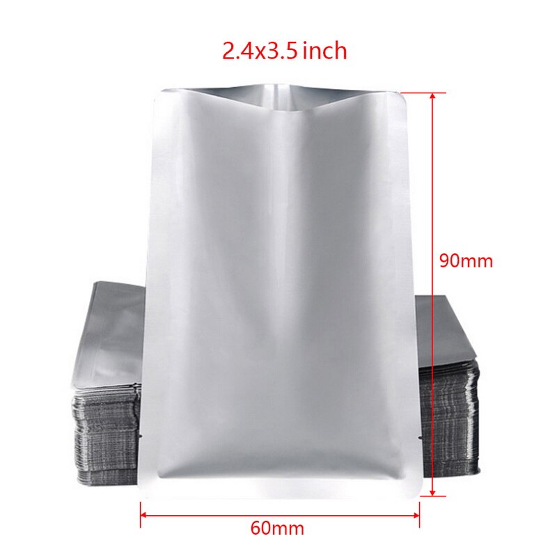 100 stk sølv aluminiumsfolie mylar poser vakuumforsegler glidelås matsparingspose oppbevaringsposer til kjøkkenutstyr #1: 6 x 9cm