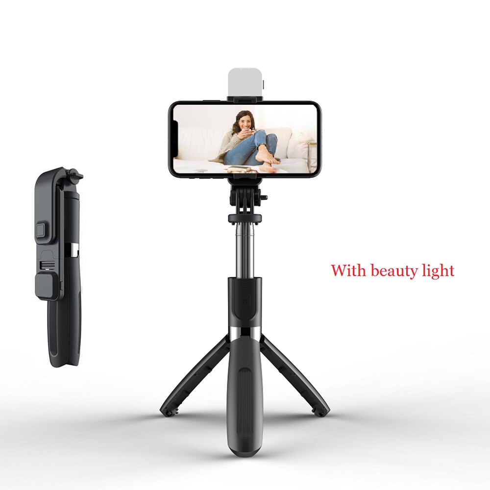 Ruzsj Opvouwbare Statief Monopod Selfie Stok Bluetooth Met Draadloze Knop Sluiter Selfie Stick Met Led Voor Ios/Android/xiaomi