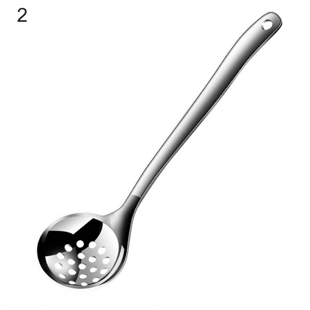 Long Handle Soup Ladle Stainless Steel Soup Spoon Strainer Scoop Food Grade Colander Spoon Pot Serving Spoon Tablespoons: 2
