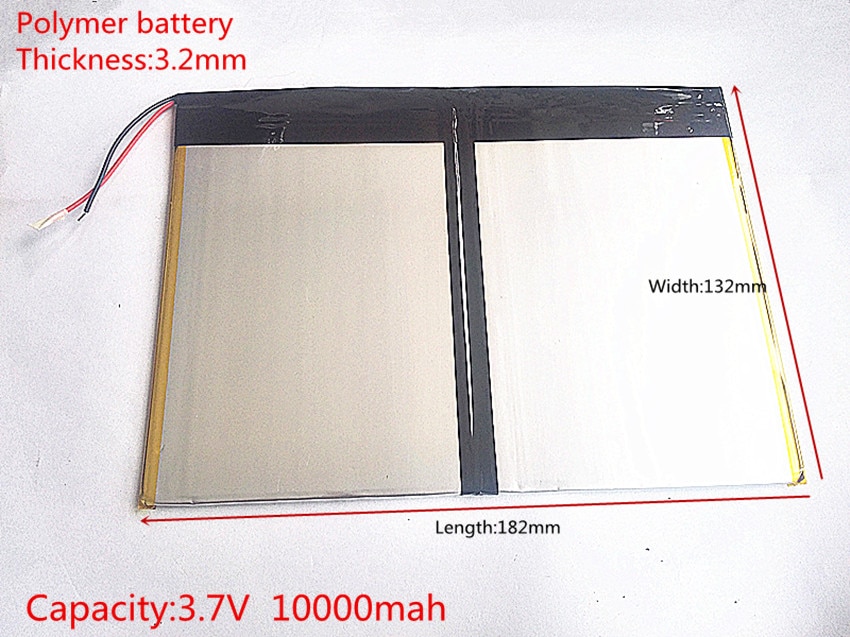 Tablet pc tale 9x u65gt, batteri 3.2*132*182 3.7v 10000 mah li - ion batteri 'til 32132182