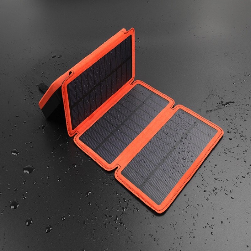 20000mAh Batterie Portable Solaire Portable Pliant Panneau Solaire Panneau Solaire Extérieur Étanche Chargeur De Batterie Solaire Pour Camping Randonnée: Orange-10000mAh