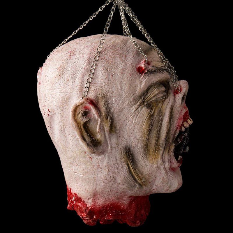 Halloween rekvisita hängande blodig död man ond huvud latex skräck hemsökt läskigt rum dekoration stil 03